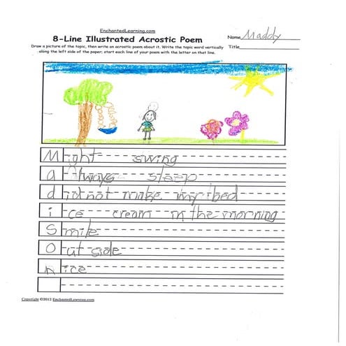 Acrostic Poems - Mrs. Holmes' 1st Grade Class