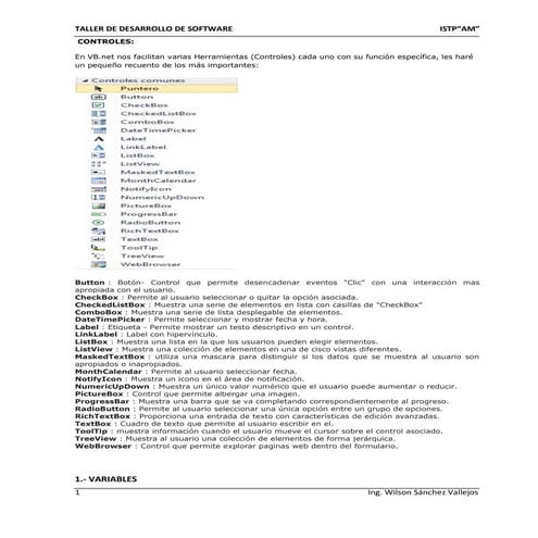 Tipos de variables en visual basic ejemplos | PDF