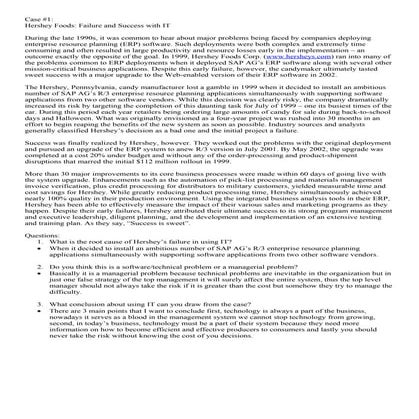 hershey foods-failure and success with it CS