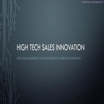 High Tech Sales Innovation 1.0