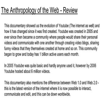 The anthropology of the web review