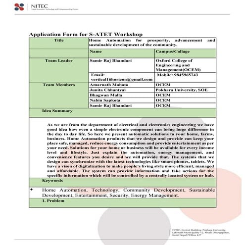 Home automation for prosperity, advancement and sustainable development of th...