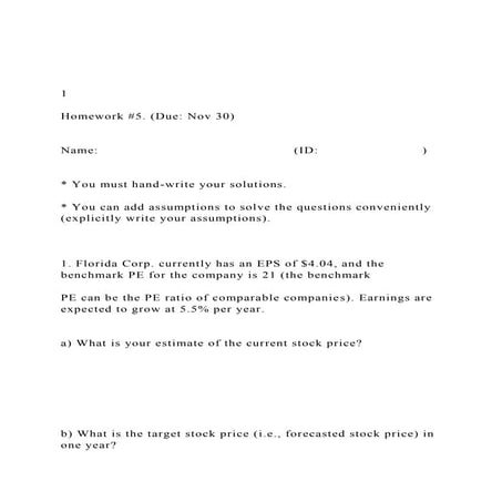 1 Homework #5. (Due Nov 30) Name .docx