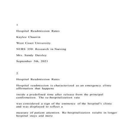 1Hospital Readmission Rates Kaylee ChauvinWest Coa