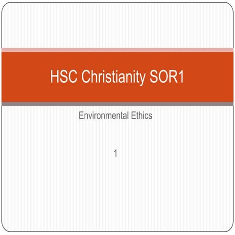 Christianity Environmental Ethics HSC SOR1
