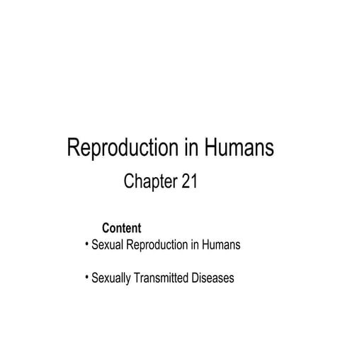 Chapter 17 Reproduction in Humans Lesson 1 - Human Reproductive System