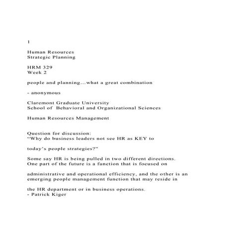 1Human Resources    Strategic PlanningHRM 329Week .docx