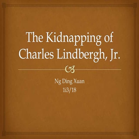The Kidnapping of Charles Lindbergh, Jr. 