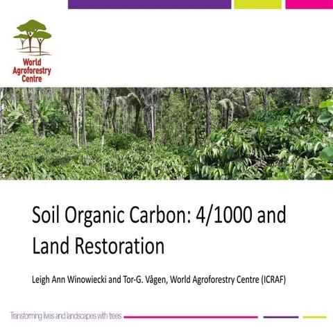 Soil Organic Carbon: 4/1000 and Land Restoration