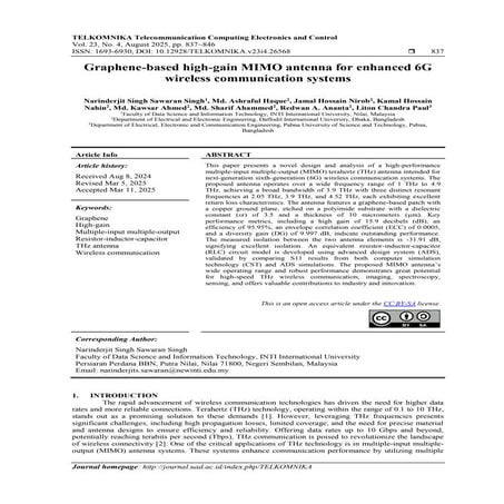 Graphene-based high-gain MIMO antenna for enhanced 6G wireless communication ...