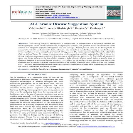 AI Chronic Disease Suggestion System PDF 