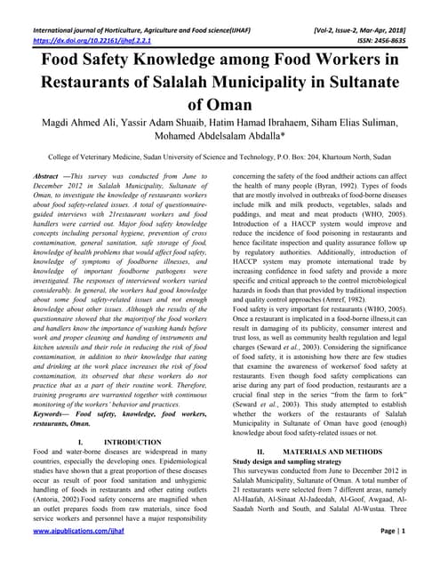 1 ijhaf feb-2018-5-food safety knowledge among