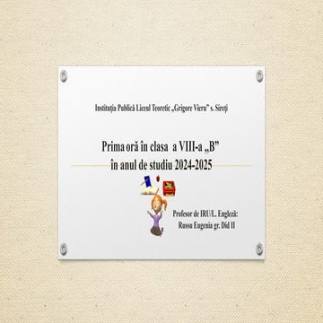 Impreuna pentru pace, clasa viii-RM, PRIMA LECTIE