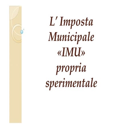 IMU sperimentale. Spiegazione
