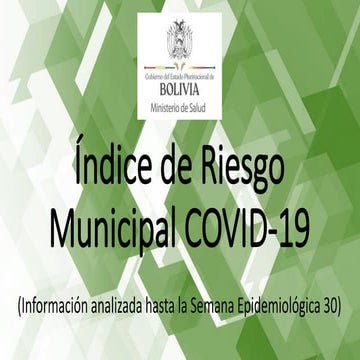 Nuevo índice municipal de riesgo por Covid-19.