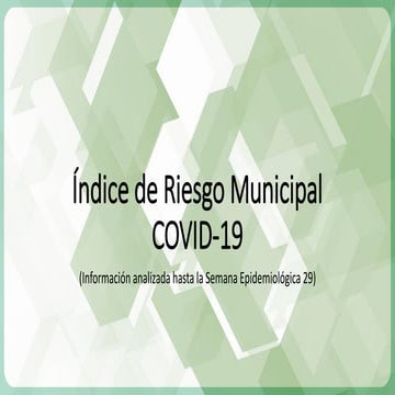 Nuevo índice de municipios en riesgo por Covid-19.
