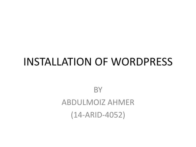 1 installation of wordpress