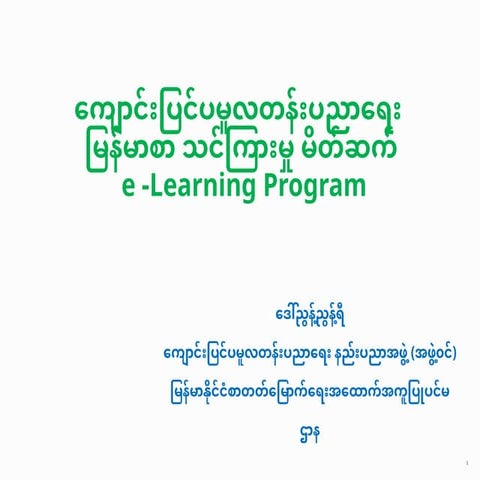 E-learning program introduction for primary school | PPTX