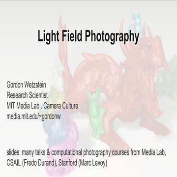 Light Field Photography Introduction