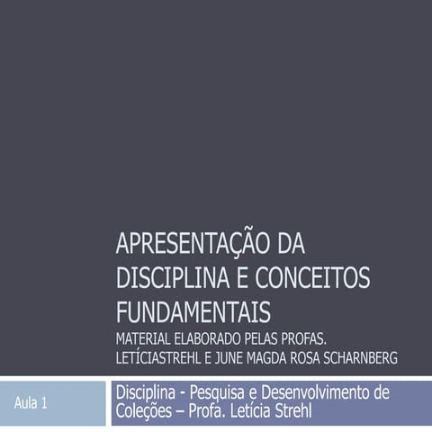 1 Desenvolvimento de coleções: introducao