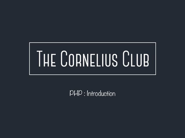 PHP #1 : introduction