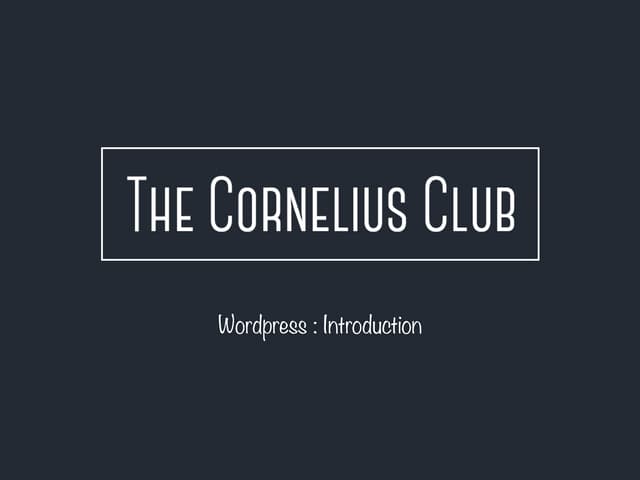 Wordpress #1 : introduction