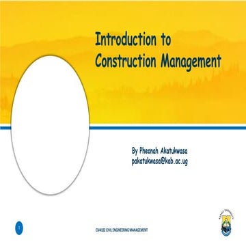 Comprehensive Introduction to Construction Management Principles and ...