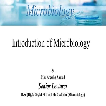 Introduction of Microbiology - Microbiology for Lab Technicians