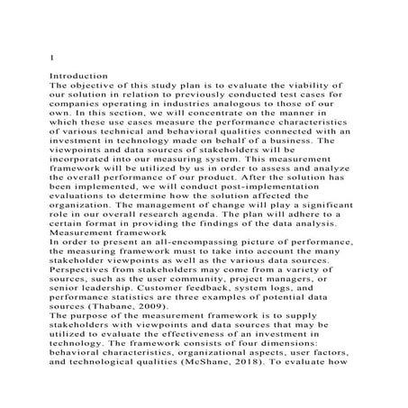 1IntroductionThe objective of this study plan is to evaluate.docx