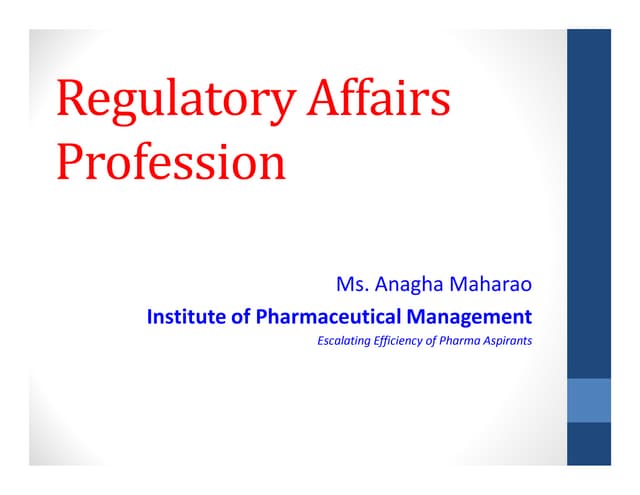 Regulatory affairs in Pharmaceutical Industry | PPTX