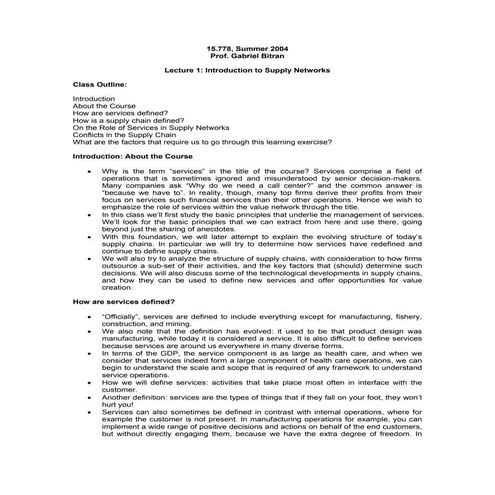 1 introduction to supply chain & networks