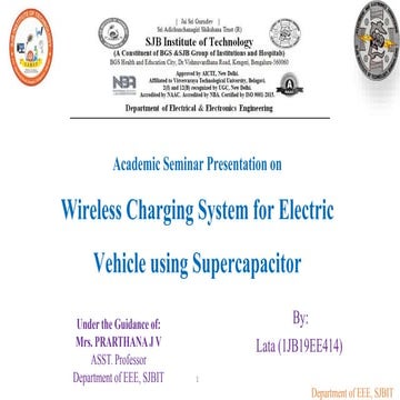 Wireless charging system for electric vehicles using supercapacitor