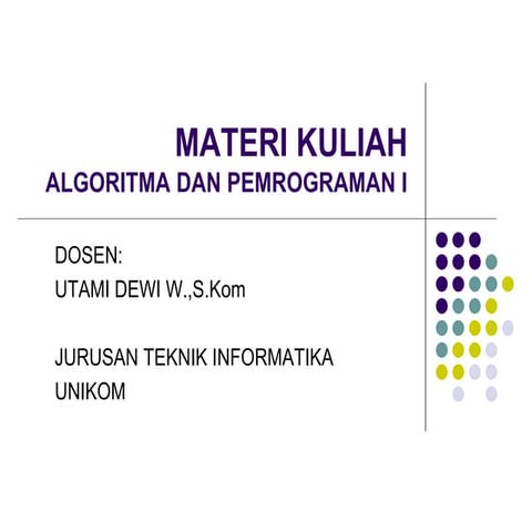 Kontrak Kuliah Algoritma