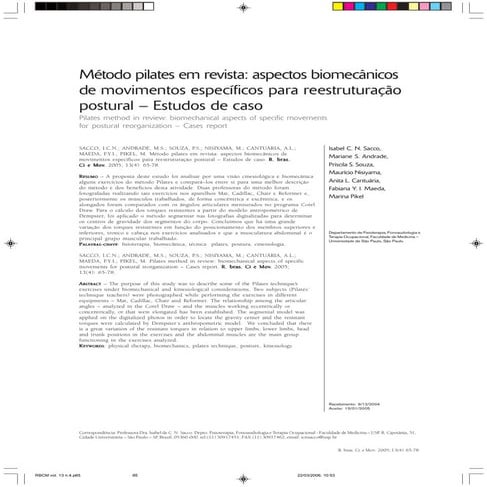 Pilates: Aspectos biomecânicos e reestruturação postural