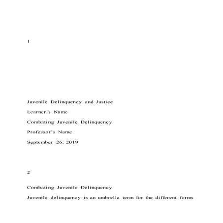 1  Juvenile Delinquency and Justice 