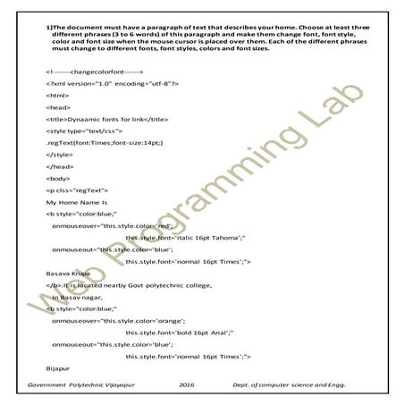 Web programming | DOCX | Web Design and HTML | Internet