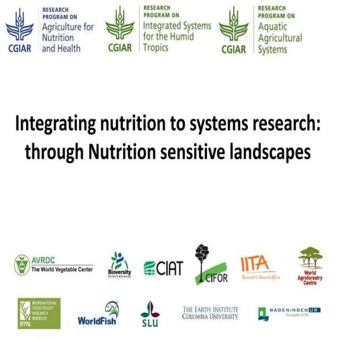 Integrating nutrition to systems research: through Nutrition sensitive landsc...