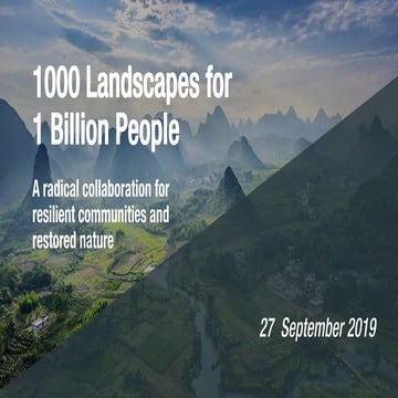 Radical Collaboration - 1000 Landscapes for 1 Billion People Partners Inception Workshop NYC