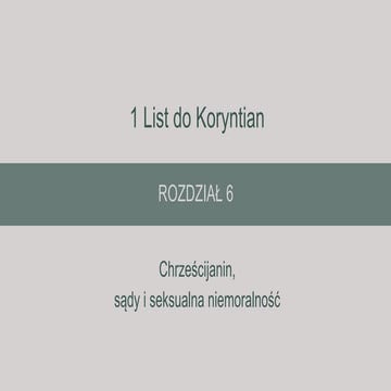 1 List do Koryntian Rozdział 6 | PPT