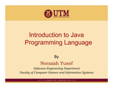Introduction to Java Programming Language