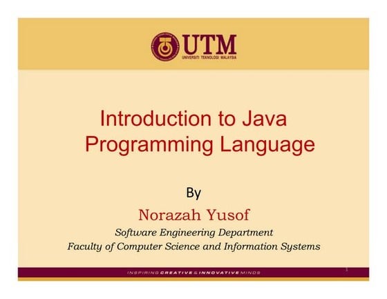 Introduction to JAVA | PPT