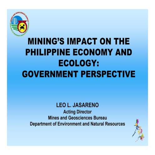 Leo Jasareno Presentation Conference on Mining's Impact on Philippine Economy and Ecology 