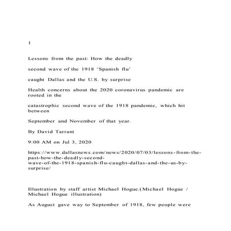 1  Lessons from the past How the deadly second wave