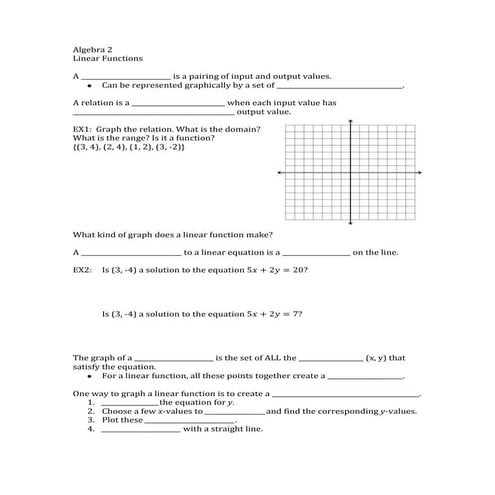 A2 1 linear fxns notes