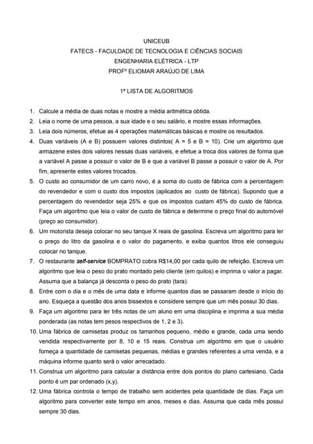 1ª lista de_algoritmos