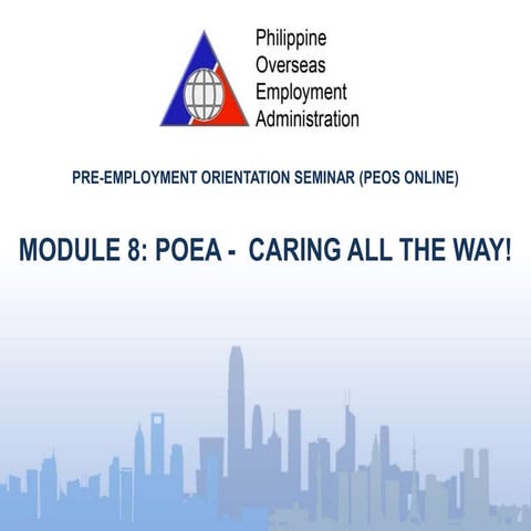 Filipino^module 8   poea caring all the way