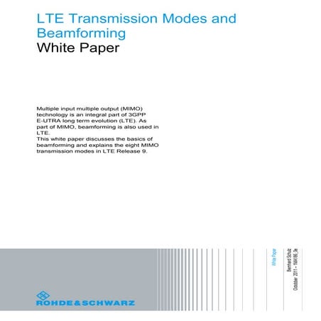 LTE Transmission Modes and BeamForming