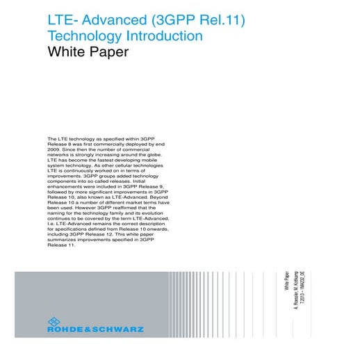  LTE- Advanced (3GPP Rel.11) Technology Introduction