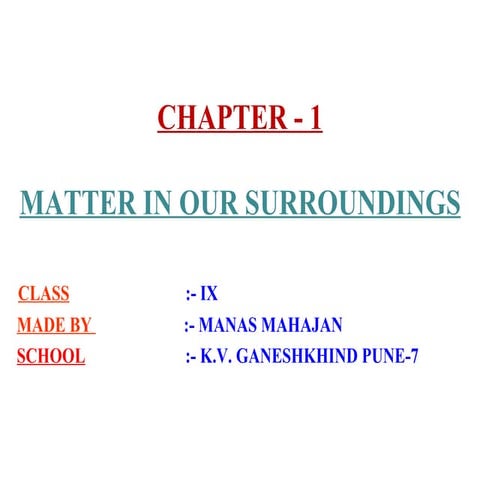 1matterinoursurroundings