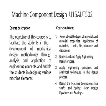 introduction to machine component design